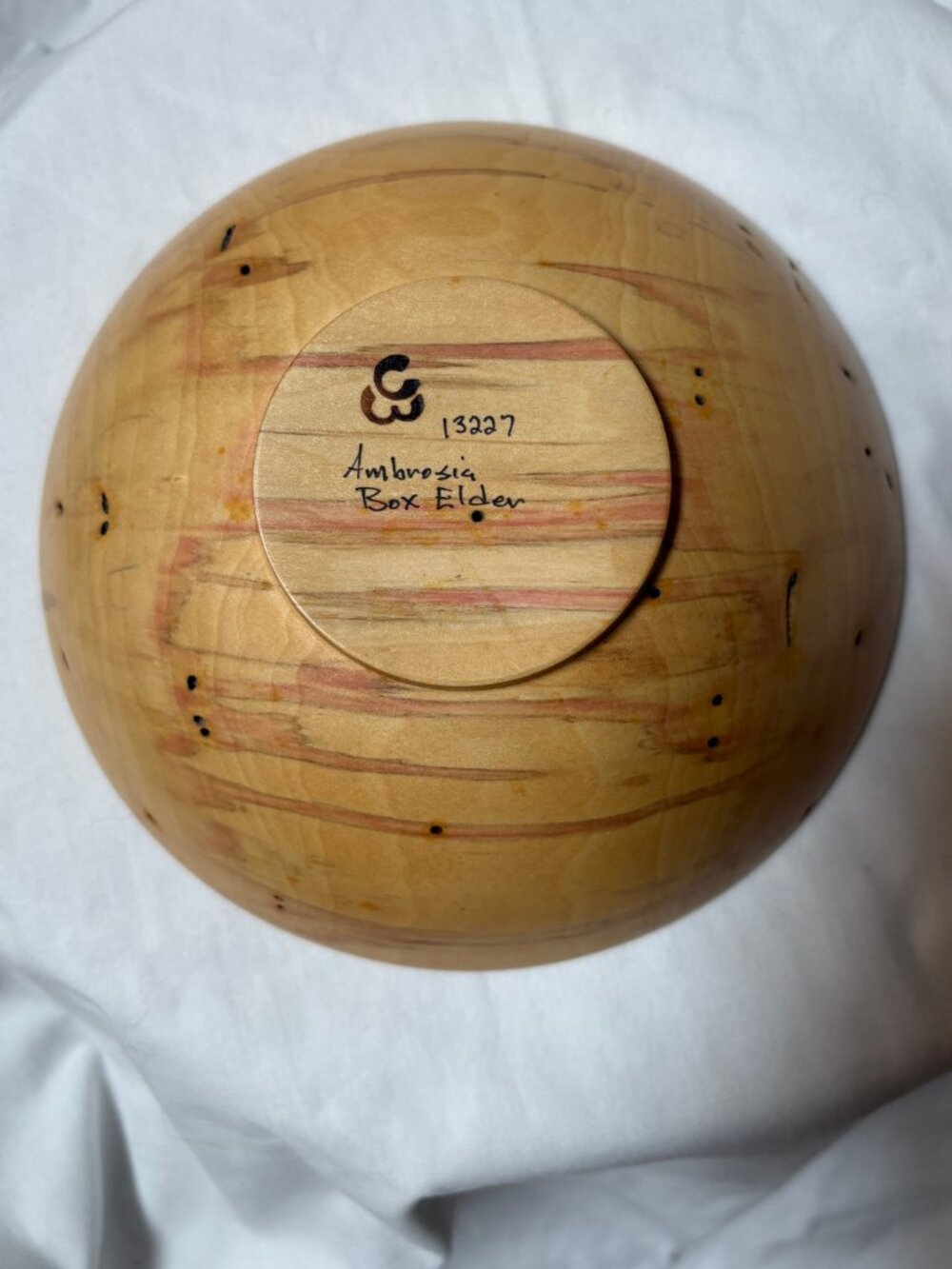 Warren Carpenter Ambrosia Box Elder Bowl • Hand‑Turned • Signed Wood Art - Picture 2 of 8